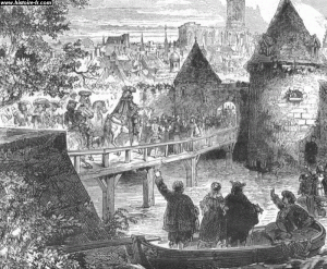 Louis XIV rentre dans Strasbourg suite à la prise de la ville, par Paul Lehugeur, XIX° siècle.